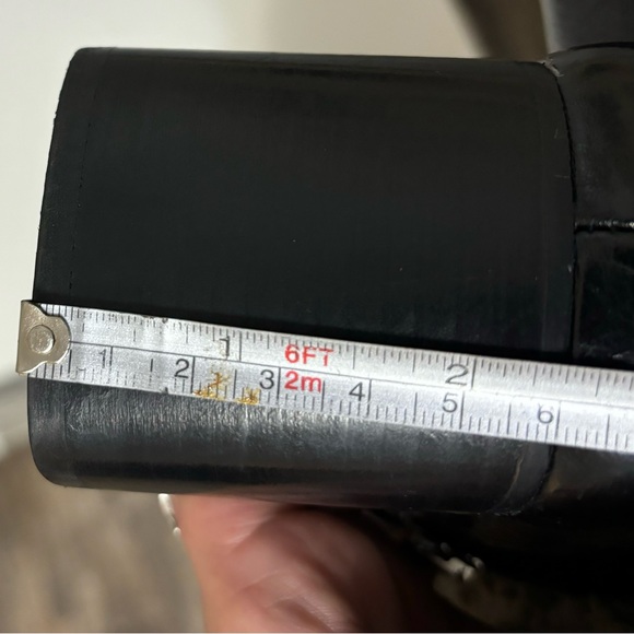 Women’s Black Leather ASOS Square Toe Side Zipper Chunky Block Heel Ankle Boots - Picture 10 of 10